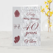 ルビーの結婚40周年記念日に カード (黄色い花)