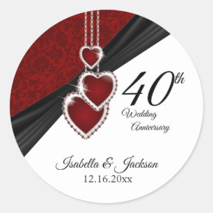 ルビーの40周年結婚記念日 ラウンドシール