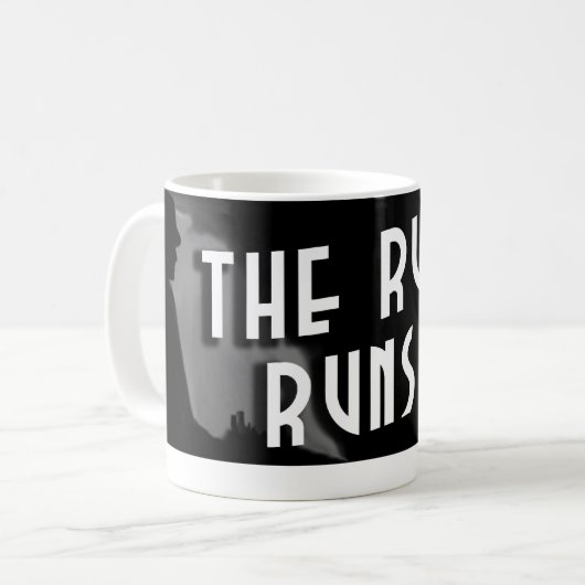 ルビーは赤いロゴのマグを走ります コーヒーマグカップ (正面左)