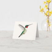 ルビーを使ったハミングバードのグリーティングカード カード (黄色い花)