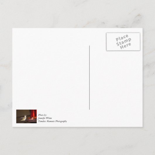 ルビーを使ったハミングバードのメスさん ポストカード (裏面)