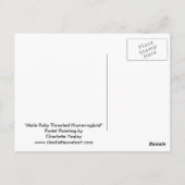 ルビーを使ったハミングバードアートポストカード ポストカード (裏面)