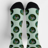 ルビーを使ったハミングバードオリジナル写真 ソックス (上部)