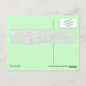 ルビーを使ったハミングバードハガキ。 ポストカード (裏面)