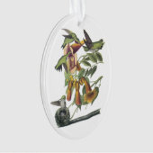 ルビーを使ったハミングバードバイオードボン オーナメント (正面)