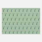 ルビーを使ったハミングバードパターン ラッピングペーパーシート (正面2)