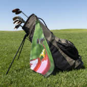 ルビーを使ったハミングバード撮影 ゴルフタオル (グリーン)