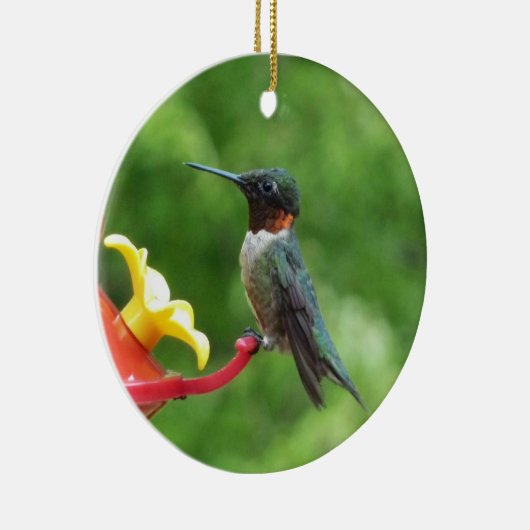 ルビーを使ったハミングバード撮影 セラミックオーナメント (右)