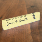 ルビーを使ったハミングバード撮影 デスクネームプレート (側面)