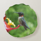 ルビーを使ったハミングバード撮影 ラウンドクッション (裏面)