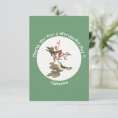 ルビーを使ったハミングバード、誕生日またはその他のパーティー サンキューカード (スタンド正面)