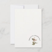 ルビーを使ったハミングバード、誕生日またはその他のパーティー サンキューカード (裏面)