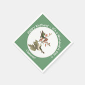 ルビーを使ったハミングバード、誕生日またはその他のパーティー スタンダードカクテルナプキン (角)