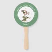 ルビーを使ったハミングバード、誕生日またはその他のパーティー ハンドファン (裏面)