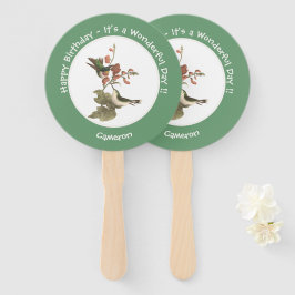 ルビーを使ったハミングバード、誕生日またはその他のパーティー ハンドファン