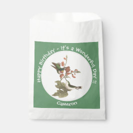 ルビーを使ったハミングバード、誕生日またはその他のパーティー フェイバーバッグ