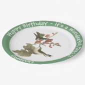ルビーを使ったハミングバード、誕生日またはその他のパーティー ペーパープレート (アングル)