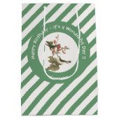 ルビーを使ったハミングバード、誕生日またはその他のパーティー ミディアムペーパーバッグ (裏面)