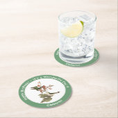 ルビーを使ったハミングバード、誕生日またはその他のパーティー ラウンドペーパーコースター (インサイチュ)