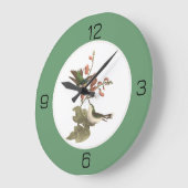 ルビーを使ったハミングバード、誕生日またはその他のパーティー ラージ壁時計 (傾斜)