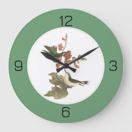 ルビーを使ったハミングバード、誕生日またはその他のパーティー ラージ壁時計