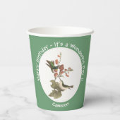 ルビーを使ったハミングバード、誕生日またはその他のパーティー 紙コップ (裏面)