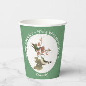 ルビーを使ったハミングバード、誕生日またはその他のパーティー 紙コップ (正面)