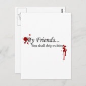 ルビーを水滴で滴らせる ポストカード (正面/裏面)