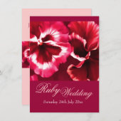 ルビーウェディングパーティー招待状40thピンク&レッド 招待状 (正面/裏面)