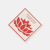 ルビーエレガントジェムストーン禅ロータスヨガのパーソナライズ スタンダードカクテルナプキン (角)