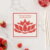 ルビーエレガントジェムストーン禅ロータスヨガのパーソナライズ スタンダードカクテルナプキン (インサイチュ)