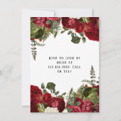 ルビーエレガントレッドプオーニーウェディングシャワー 招待状 (裏面)