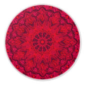 ルビーエレガントレッド複雑なガフェイクラス セラミックノブ (正面)