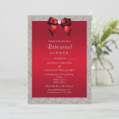 ルビーエレガントレッド、シルバーグリッターリハーサルディナー 招待状 (スタンド正面)
