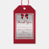 ルビーエレガントレッド&シルバーグリッター結婚ズ ギフトタグ (正面)