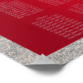 ルビーエレガントレッド、シルバーグリッター結婚ズ ポスター (角)