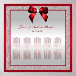 ルビーエレガントレッド&シルバーグリッター結婚ズ ポスター