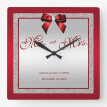 ルビーエレガントレッド&シルバーグリッター結婚式