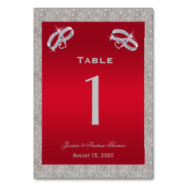 ルビーエレガントレッド&スパークリーリングや輪ズ結婚 テーブルナンバー