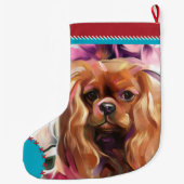 ルビーカバリエクリスマスストッキングレッドターコイズ ラージクリスマスストッキング (裏面)