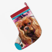 ルビーカバリエクリスマスストッキングレッドターコイズ ラージクリスマスストッキング (裏面 (吊り時))