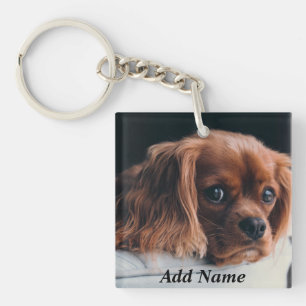 ルビーカバリパーソナライズされたアキングチャールズスパニエル犬 キーホルダー