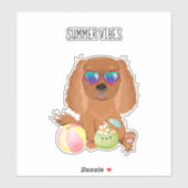 ルビーカバリヤキングチャールズスパニエル犬ビーチ シール (シート)