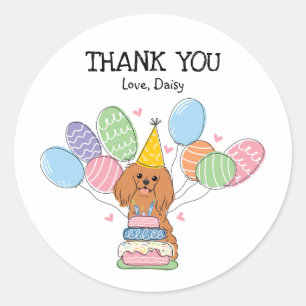 ルビーカバリヤキングチャールズスパニエル犬誕生日 ラウンドシール