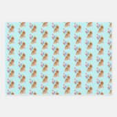 ルビーカバリヤキングチャールズスパニエル犬誕生日 ラッピングペーパーシート (正面3)