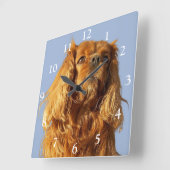 ルビーカヴァリエキングチャールズスパニエル犬ドッグ スクエア壁時計 (傾斜)