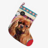 ルビーカヴァリエクリスマスストッキング|市松模様に ラージクリスマスストッキング (正面 (吊り時))