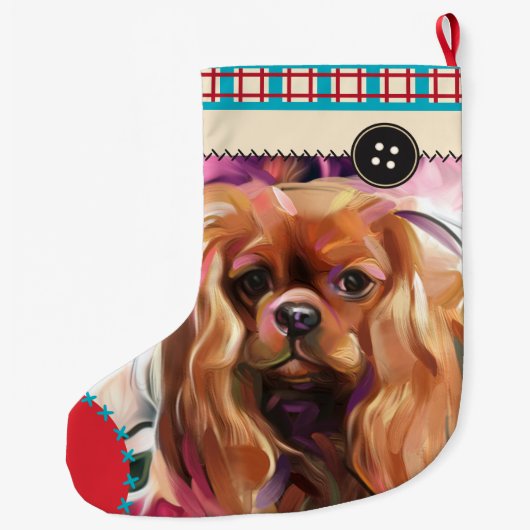 ルビーカヴァリエクリスマスストッキング|市松模様に ラージクリスマスストッキング (裏面)