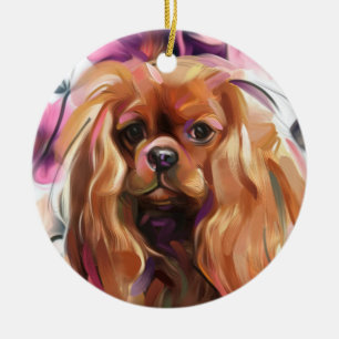 ルビーカヴァリエクリスマス装飾品 ヴィンテージフローラ セラミックオーナメント