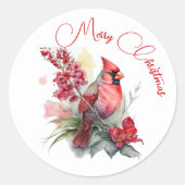 ルビーカーディナルクリスマス ラウンドシール (正面)